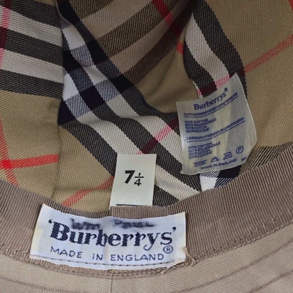 Vintage Original Burberrys of London Nova Check Bucket Rain Hat 7 1/4